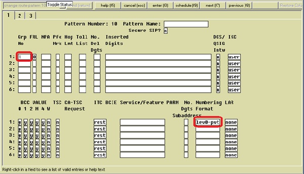 Настройка route pattern для вызовов по корпоративной сети