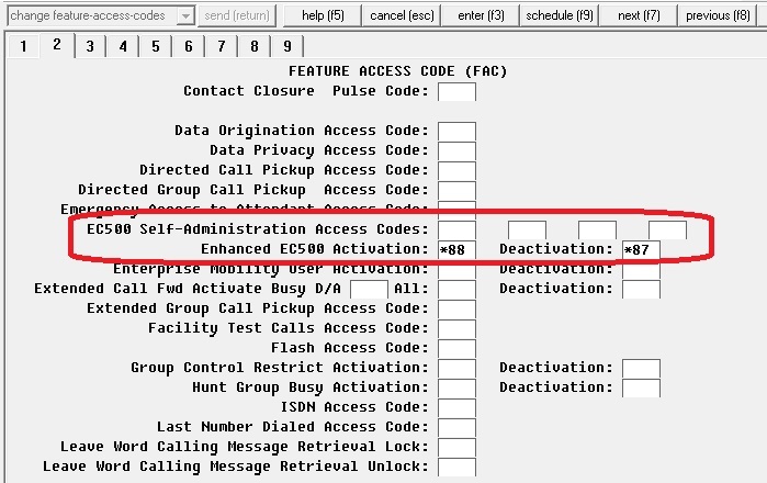 Feature Code для EC500 Feature Code для ЕС500